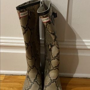 Snake skin hunter boots (faux)
